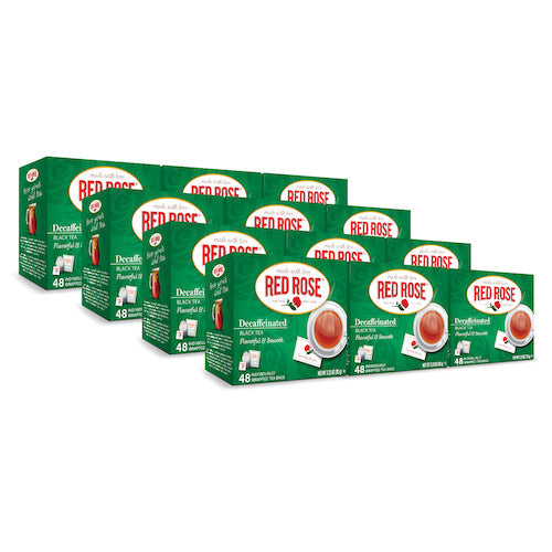 Red Rose Decaf Black Tea | 48 Tea Bags 12 Case Pack | Red Rose Tea